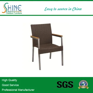 SOF8039 Rattan Dining Chair With Wooden Armrest