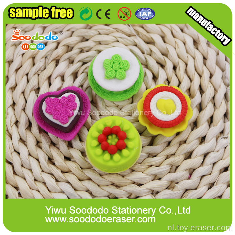 Yellow Cake Shaped Potlood Topper Eraser