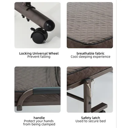 Invisible Fold Metal Bed for Lunch Break and Leisure