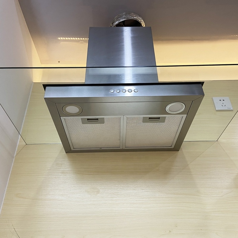 For North America Market With ETL Certificated 70cm Flat Glass Stainless Steel Chimney Cooker Hood