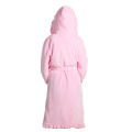 Flannel Hooded Long Fleece Bathrobe Towel For Women