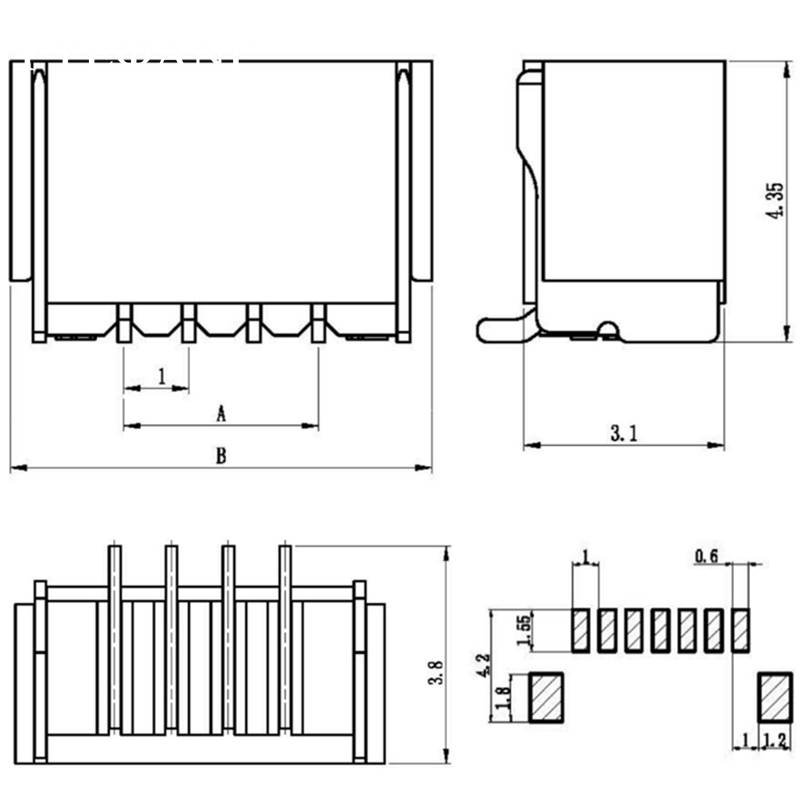 20PCS JST SH 1.0mm vertical SMD Connector 1.0mm pitch patch plug Socket 2P 3P 4P 5P 6P 7P 8P 9P 10Pin