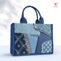 Bolso Tote Étnico Hecho a Mano Lona con Diseño Patchwork