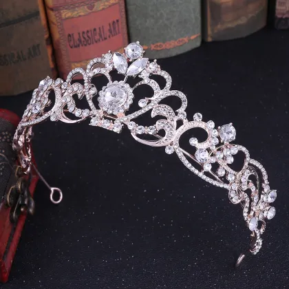 Sparkling Rhinestone and Metal Tiaras: Elegant Wedding Accessories for Brides