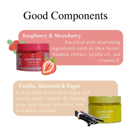 GMPC SMETA BSCI Certified Body Scrub Manufacturer: Strawberry Coconut Dead Sea Salt Body Scrub
