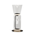 LEDER Clear Round Bedside Table Lamps