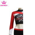 Red cheer crop top mei capri