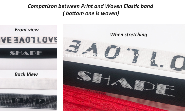 comparison between woven and print elastic band