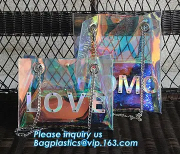 Summer Beach Bag Vinyl PVC Transparent Small Tote Handbags Shopping Shoulder Bags, pvc waterproof shoulder beach bag