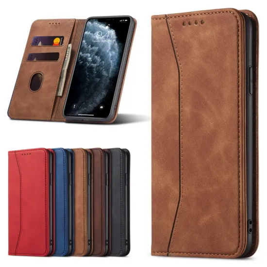 Wallet Flip Leather Case for iPhone 16/15/14/13/12/11 Pro Max XS XR Plus with Card Cash Slot Design