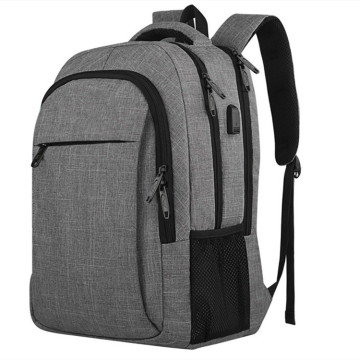 Anti-theft USB charging men briefcase notebook bags business laptop backpack gray computer