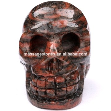 Natural decorative skull head craved marble stone skull head
