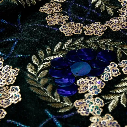 Wholesale Circular Flower Fashion Lace Trim, Elegant Mesh Sequin Fabric