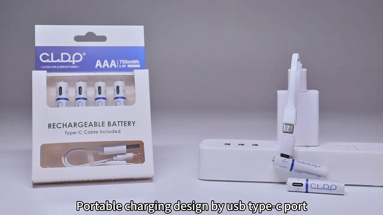 4pack 1.5v Lithium AAA USB rechargeable battery