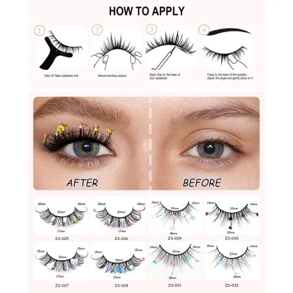 Curl False Butterfly Eyelashes Voluminous Glitter Shiny Cosplay Party Lashes