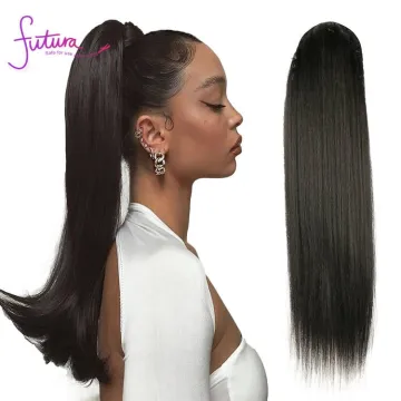 Futura Natural Hair Yaki Straight Afro Kinky Curly Body Wave Drawstring Clip In Ponytail Extensions Synthetic Hair Ponytails