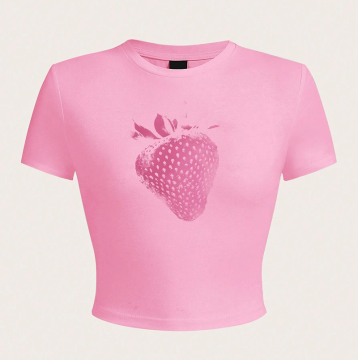 T-shirt a corto stampate DTG 95% Cotton 5% Spandex per donne