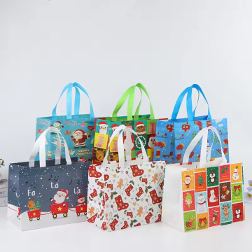 Pencetakan Logo Natal Daur Usaha Tote Non-Woven Tot