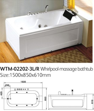 Whirlpool Massage Bath Tub Single Person Bathtub