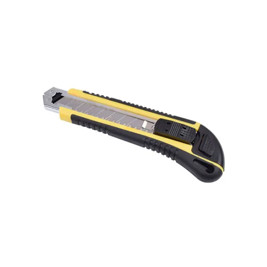 Budget-Friendly Safety Rubber Grip 18mm Automatic Locking Utility Knife with Recyclable Handle