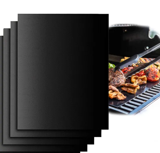 BBQ Accessories Square Non-stick lacquer baking Mat Customised Size PTFE Fireproof Barbecue Mesh BBQ Grill Mats