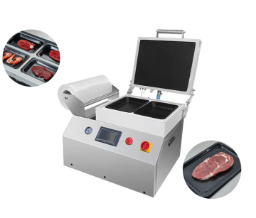 Pemeliharaan makanan berkualiti tinggi mesin pembungkusan kulit vakum semi-automatik