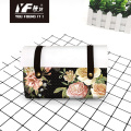 Custom Lovely Flower Style PU Leather Bag Bag Cosmetic Bag Case y bolso multifuncional