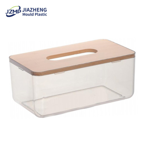 Clear Acrylic Tissue Box With Bamboo Lid