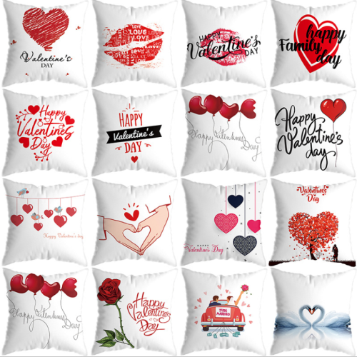 Cuscino decorativo con stampa a forma di cuore di San Valentino