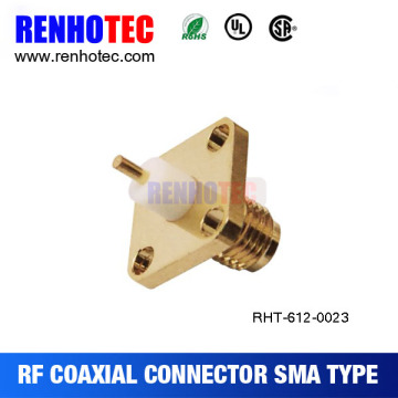 4 hole flange mount SMA female to SMP female rf adapter