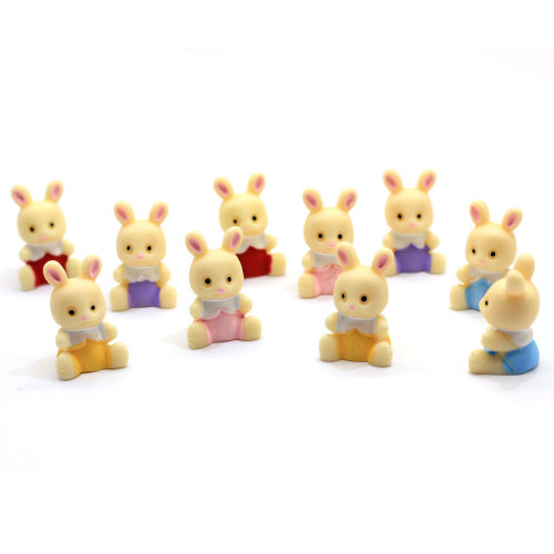 Nouveau 3D Animal lapin résine Figurine fée jardin jouets cadeau pour porte-clés Art décoration artisanat artificiel maison ornement