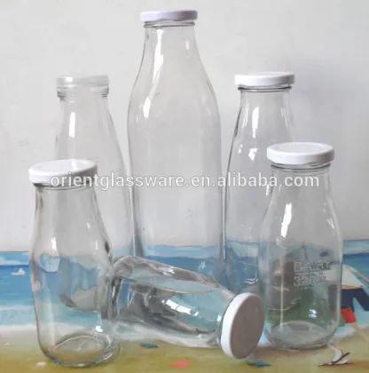 free sample and glass milk bottles