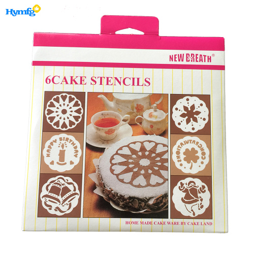 Plastic 6pcs Cake Stencils for 9" cake