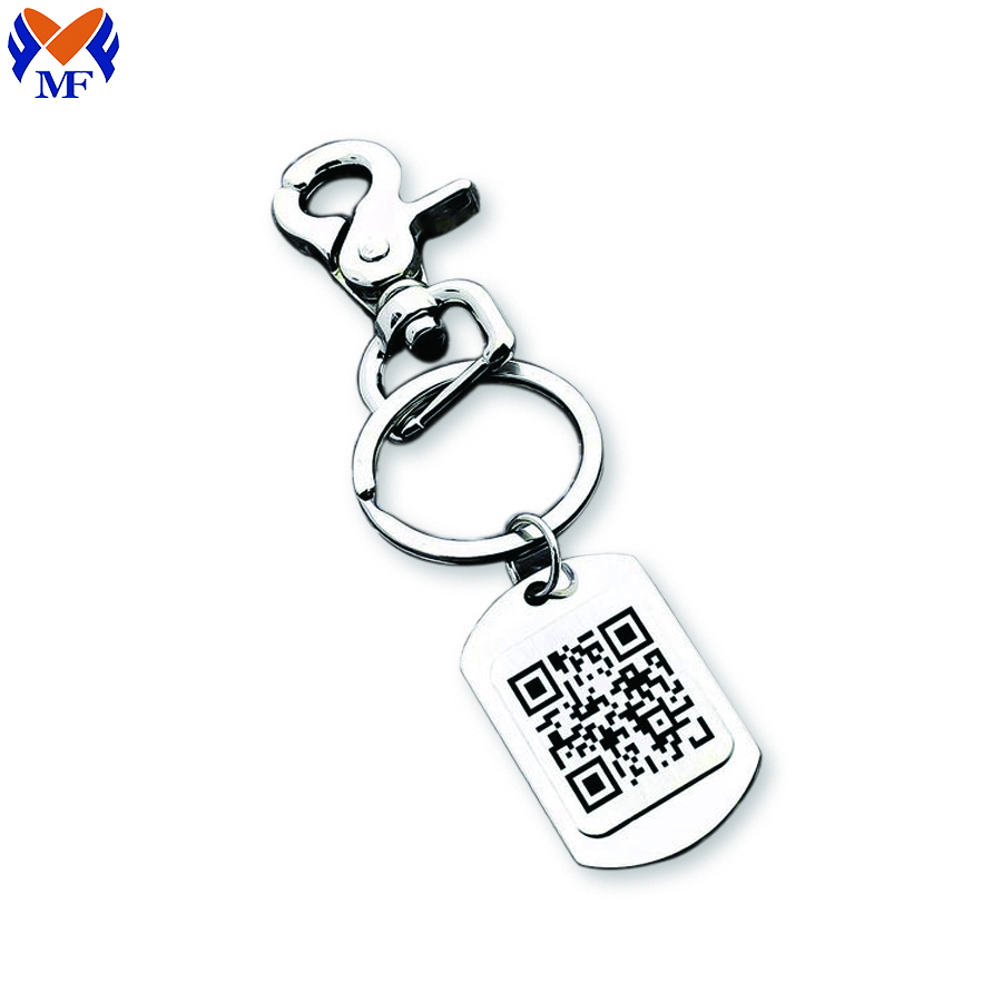 Metal Custom Name Tag Código QR Código Keychain