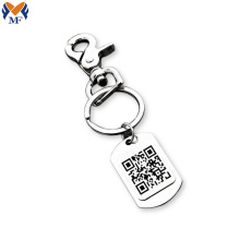 Metaal aangepaste naam tag QR -code sleutelhanger