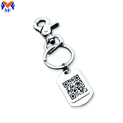 Nome personalizado de metal tag qr code chaveiro