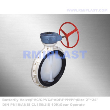 Wafer Type Butterfly Valve PVDF with VITON