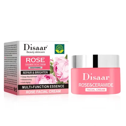Rose & Ceramide Facial Cream - Vitamin E Skin Nourishing Moisturizer