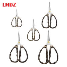 LMDZ 1Pcs 5 Size Vintage Bamboo Style Stainless Steel Tailor's Scissors Sewing Scissors for Needlework Trimming Cutter