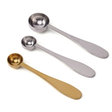 Multi Size Gold-Colored 5ML Loose Leaf Tea Spoon - Silver Stainless Steel Scoop