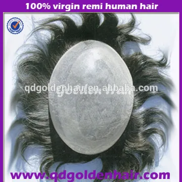 Golden Hair 100% High Quality Cheap Men's Brazilian Hair Piece