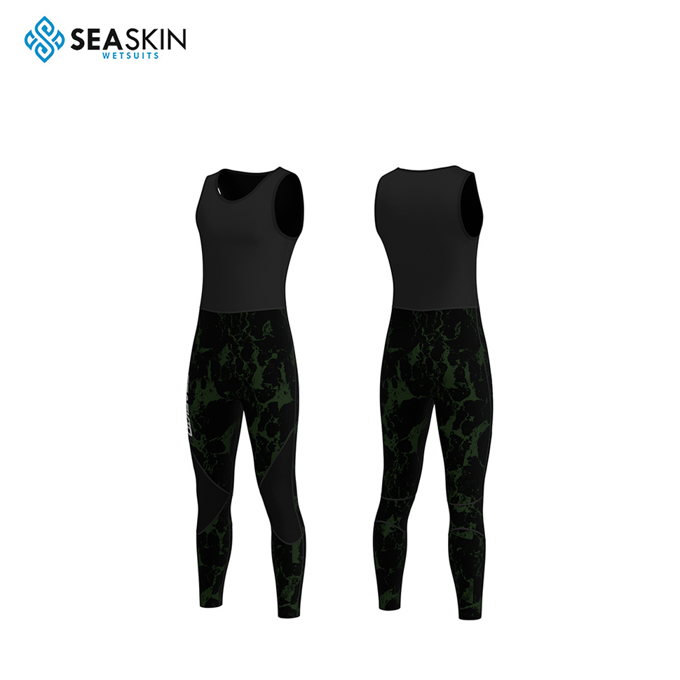 Seaskin 7mm Comouflage 남자 높은 허리 바지 스피어 핑 wetsuit