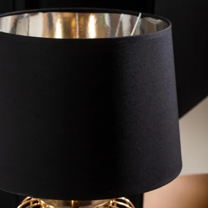 Manor Corridor Beside Decoration: Luxury Golden Iron Net Base Table Lamp for Study Desk