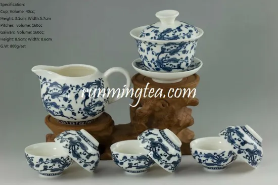 Ganoderma Lucidum Flower Porcelain Teaware Set