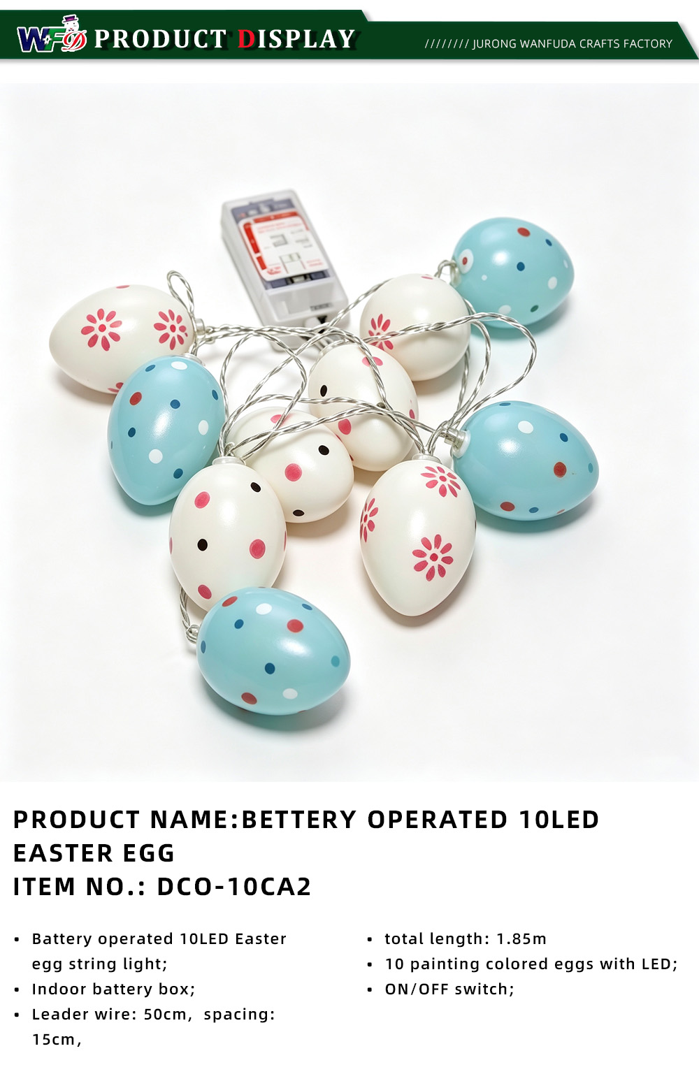 2-BETTERY OPERATED 10LED EASTER EGG ITEM NO DCO-10CA2-x