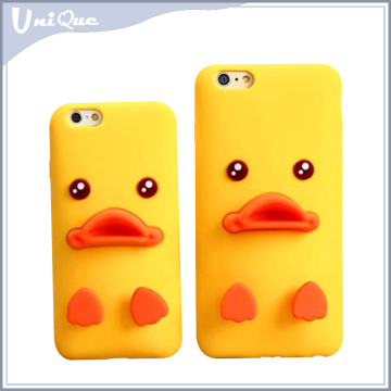 New products funky cartoon design small yellow duck mobile phone case for iphone 6