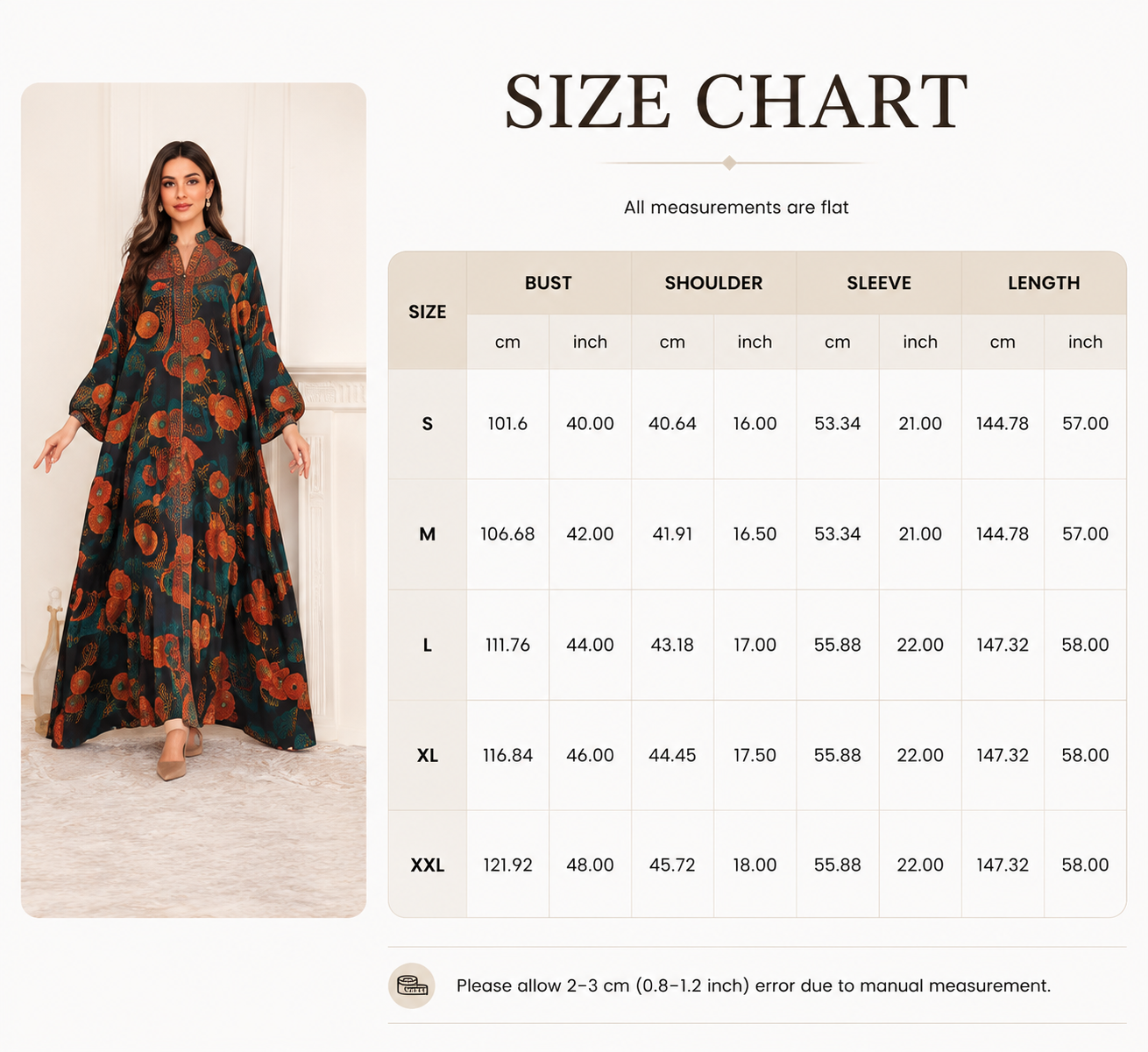 Floral Abaya Front View