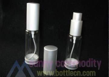 sc0512 glass perfume bottle with aluminum bottom and pump