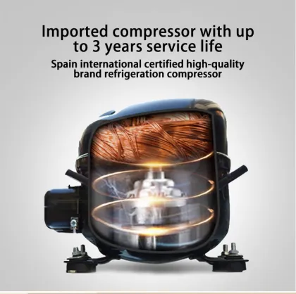 Stainless Steel Gelato and Ice Cream Display Freezer with SECOP Compressor