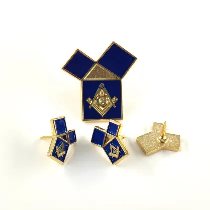 Personalized Masonic Pin: The 47th Problem of Euclid, a Three-Square Lapel Emblem